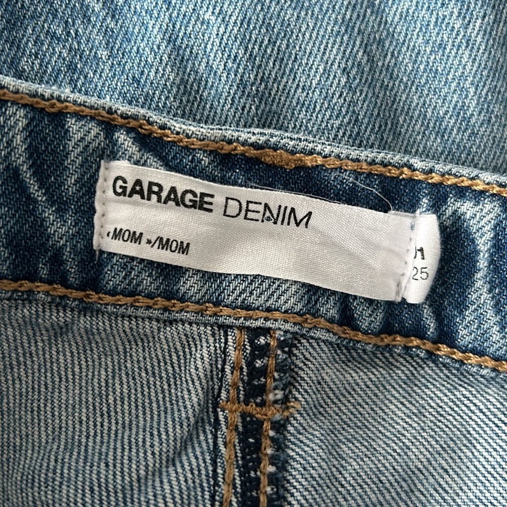 💕 Garage Mom Jeans Straight Leg Raw Hem Medium Wash Size 1 - Picture 13 of 13